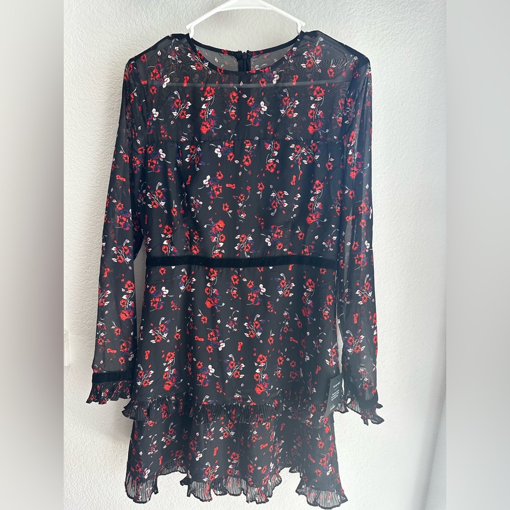 Lulus Black Floral Dress